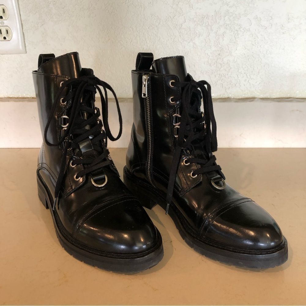 NWOT All Saints Lira Patient Leather Hiker Combat Boots - Picture 5 of 17